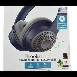 NEW Brookstone Blue Aroma Wireless Headphones, Bluetooth, Immersive Multisensory